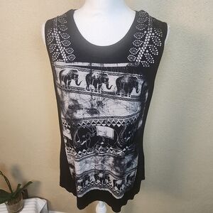 Retro Doll Elephant Sleeveless Tee Large (5724)